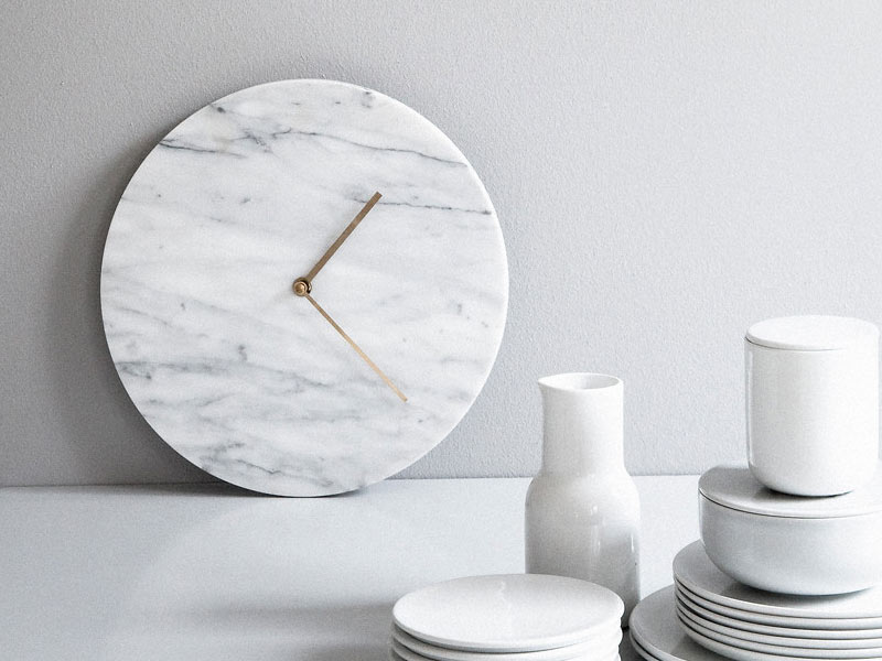Nest.co.uk Designer Wall Clocks Menu Marble Clock